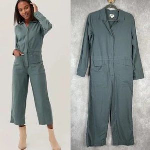 NWT Pact The Harbour Front Zip Crop Utility Jumpsuit Women's Size XS